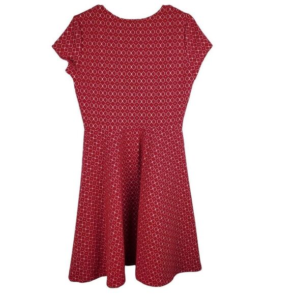 Leota Ursula Textured Fit Flare Dress Cap Sleeve Valentines Mini A Line Unlined - Picture 6 of 6